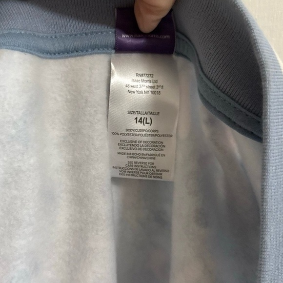 DISNEY Youth Girls 14(L) Light Blue Lilo & Stitch Varsity Bomber Jacket Full Zip - Picture 3 of 5